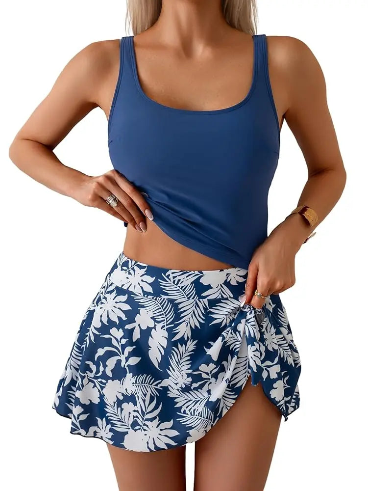 ✨✨Tankini Swimsuit for Women TummyControl Two Piece Bathing Suit High WaistedTank Top with Swim Skirt Swimdress #DealsFor You Days