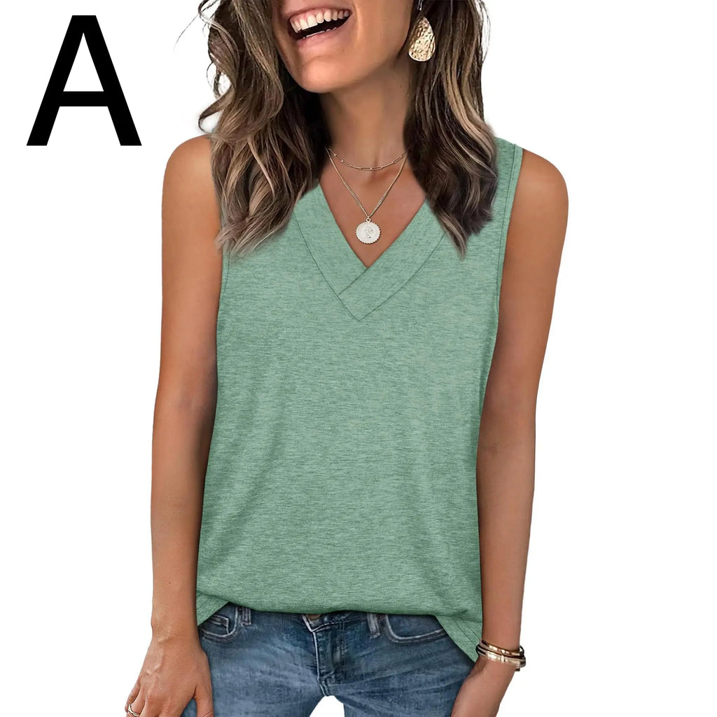 ✨✨Women's Summer V Neck Tank Tops - Trendy Sleeveless Tee
