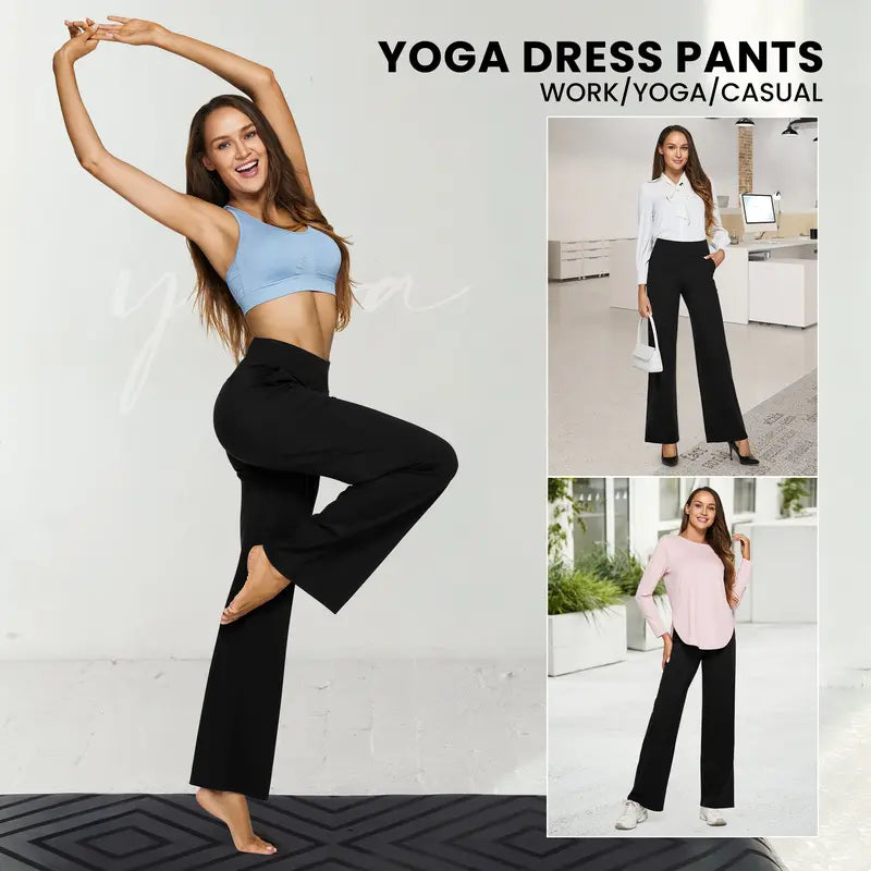 ✨✨Women's High Waist Wide Leg Yoga Pants - Soft Stretch, Pockets, Curvy Plus-Size Clothes, Business Casual Pants for Women, Chic Daily Outfit EverGoing 2026