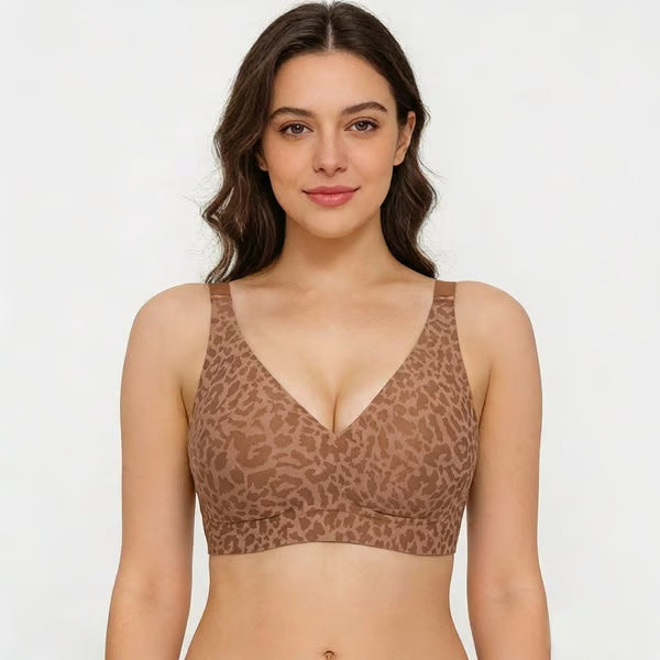 🏆Super Firming Leopard Print Jelly Bra | Women Wirefree Bras 👍No More Sagging Breasts