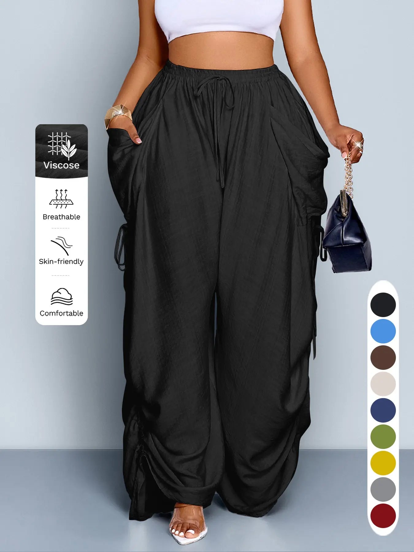 ✨✨Women's Casual Loose-Fit Wide Leg Pants - All-Season Comfort