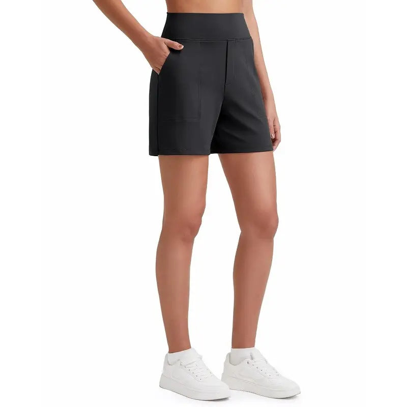 ✨✨Womens High Waist Wide Leg Yoga Shorts 4"/5" Inseam Casual Comfy Pocket Shorts Workout Lounge