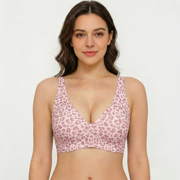 🏆Super Firming Leopard Print Jelly Bra | Women Wirefree Bras 👍No More Sagging Breasts