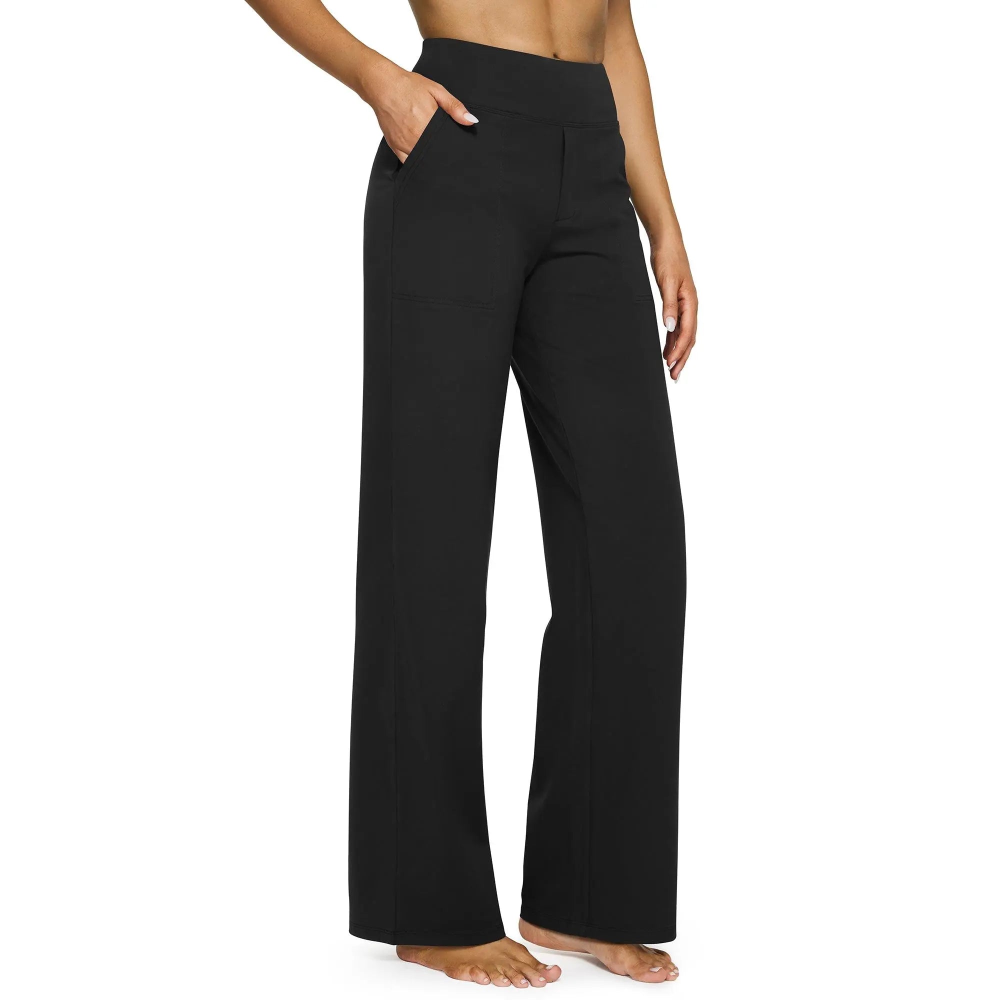 ✨✨Women's High Waist Wide Leg Yoga Pants - Soft Stretch, Pockets, Curvy Plus-Size Clothes, Business Casual Pants for Women, Chic Daily Outfit EverGoing 2026