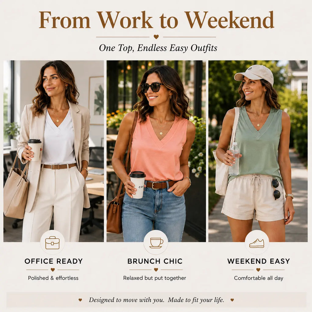 ✨✨Women's Summer V Neck Tank Tops - Trendy Sleeveless Tee