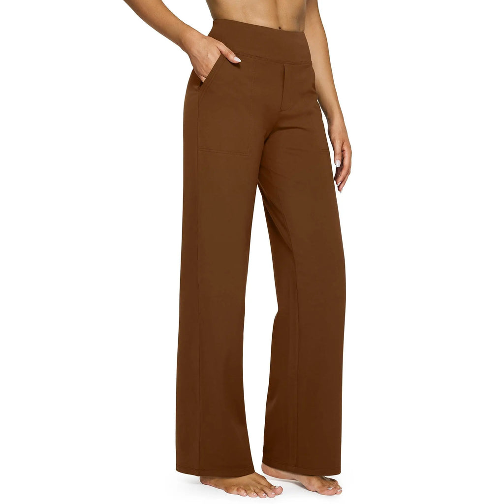✨✨Women's High Waist Wide Leg Yoga Pants - Soft Stretch, Pockets, Curvy Plus-Size Clothes, Business Casual Pants for Women, Chic Daily Outfit EverGoing 2026