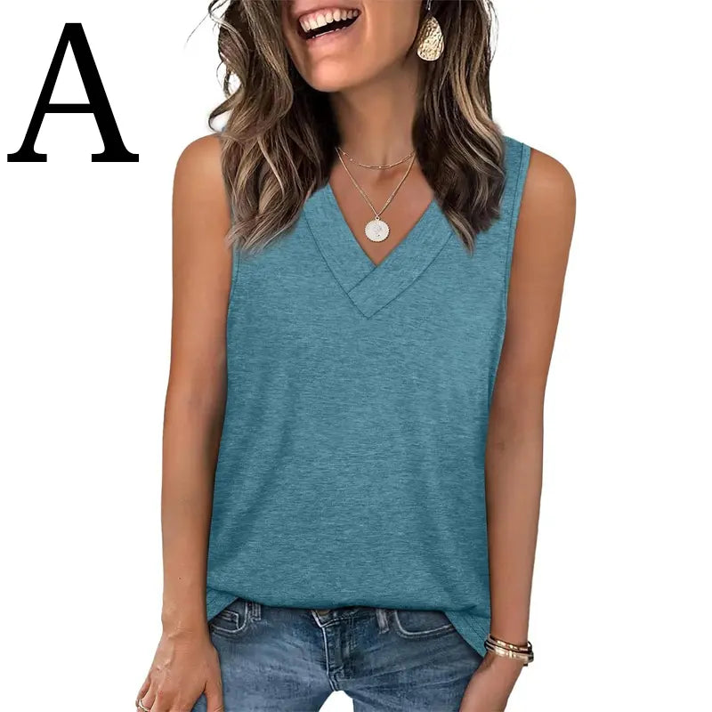 ✨✨Women's Summer V Neck Tank Tops - Trendy Sleeveless Tee