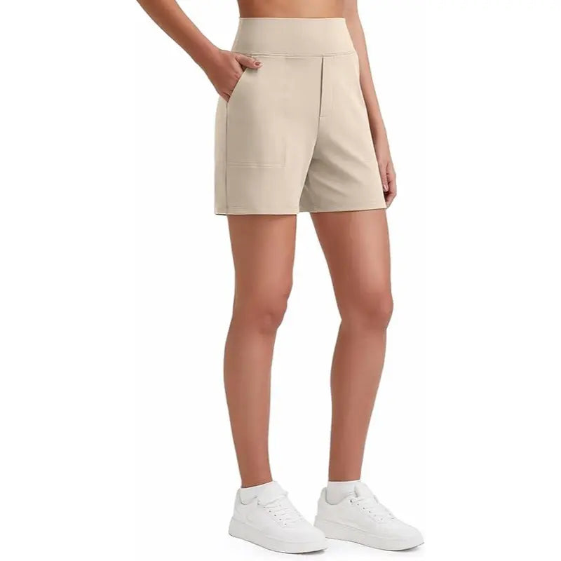 ✨✨Womens High Waist Wide Leg Yoga Shorts 4"/5" Inseam Casual Comfy Pocket Shorts Workout Lounge