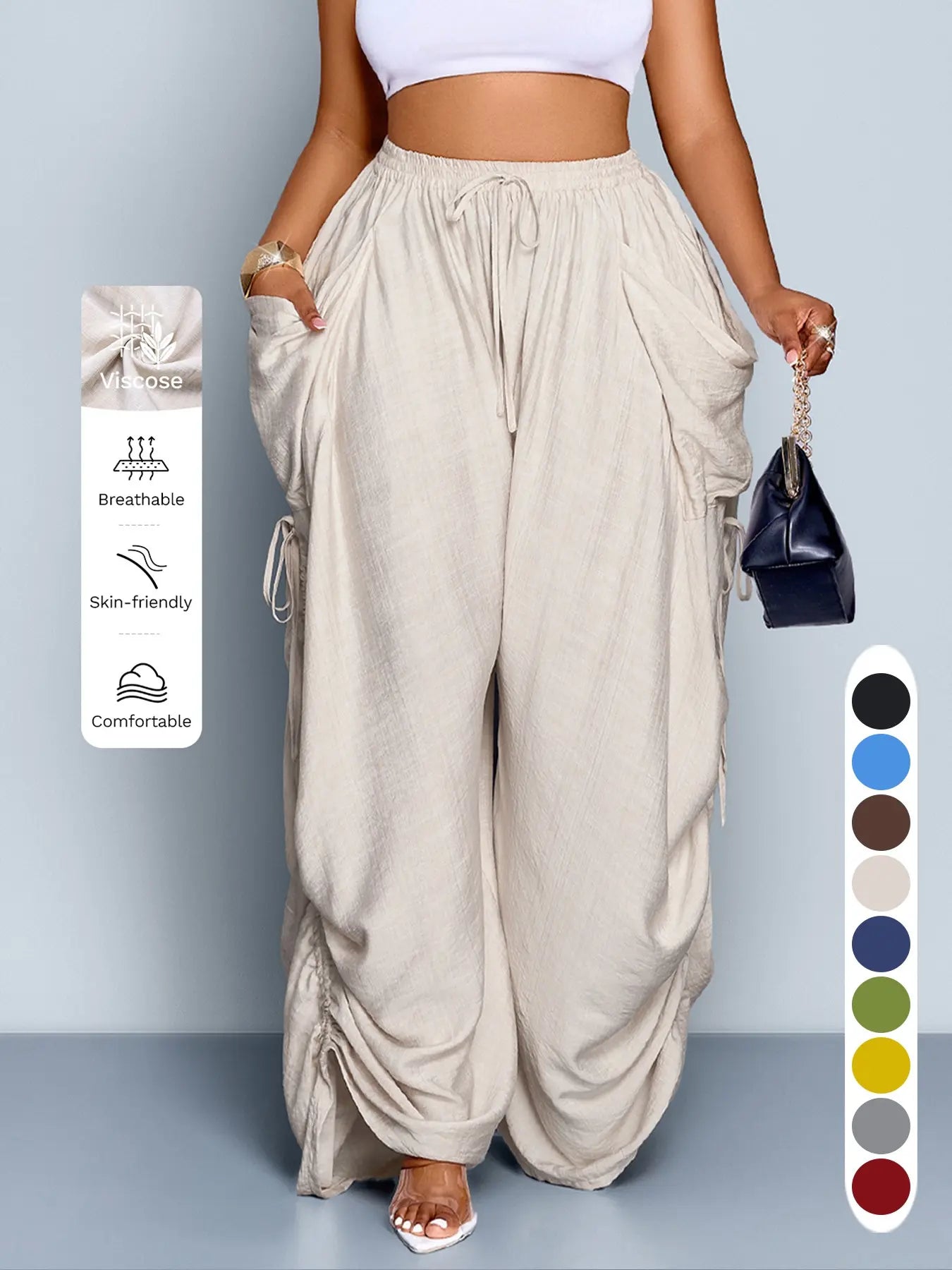 ✨✨Women's Casual Loose-Fit Wide Leg Pants - All-Season Comfort