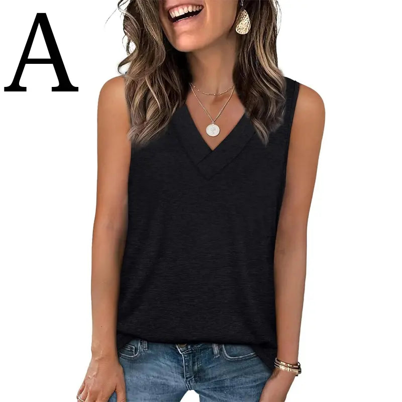 ✨✨Women's Summer V Neck Tank Tops - Trendy Sleeveless Tee