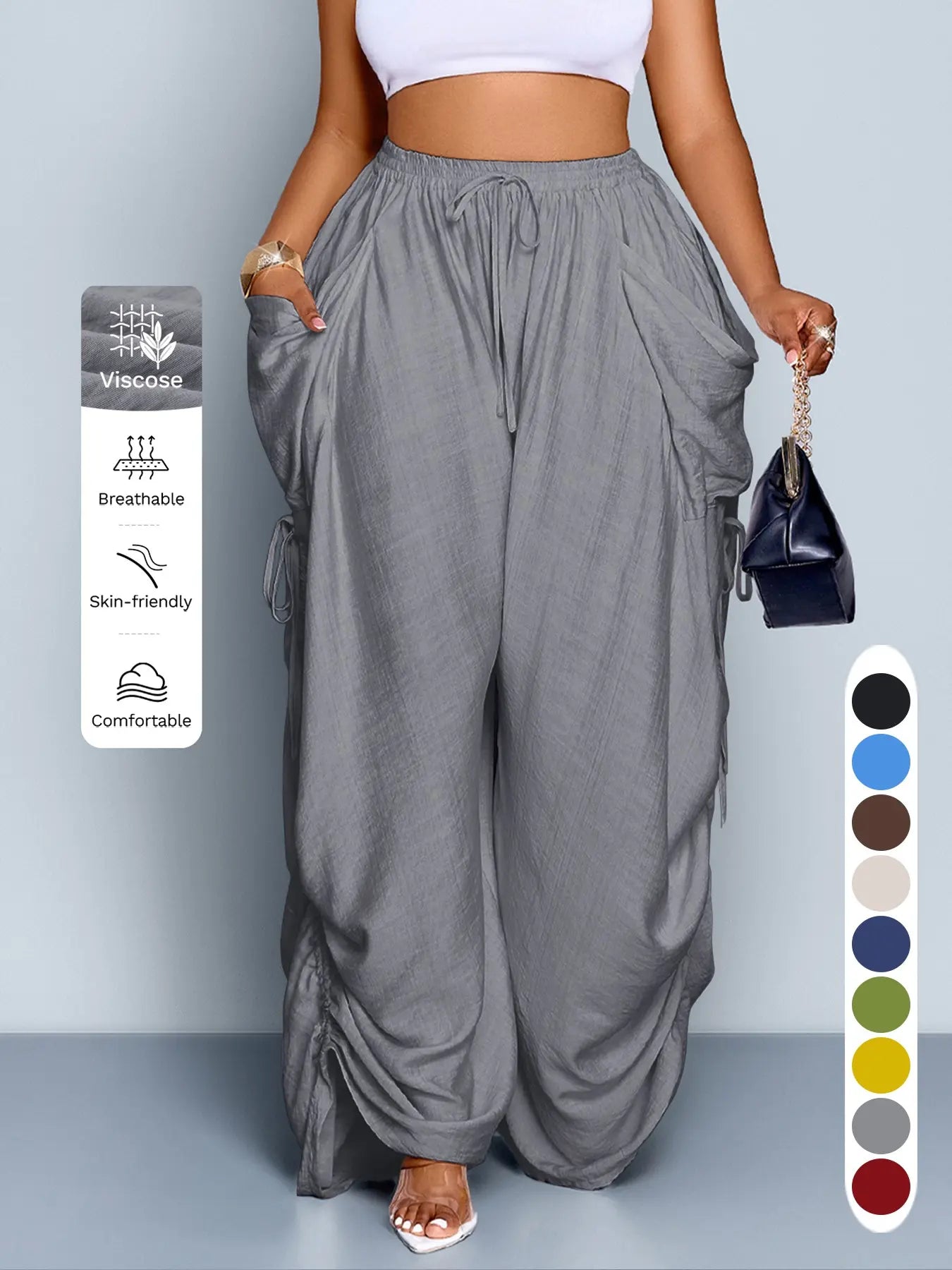 ✨✨Women's Casual Loose-Fit Wide Leg Pants - All-Season Comfort