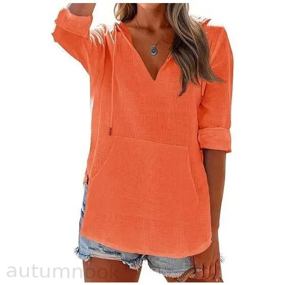 ✨✨Women's Beach Cover Up hoodies sweatshirt Long Sleeve V Neck Pocketed Hooded Shirt Top Casual Womenswear